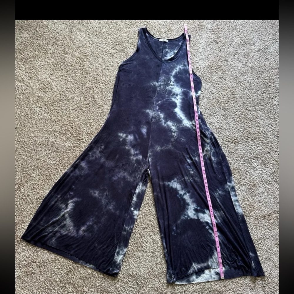 Natural Life Knit V-Neck Jumpsuit in Midnight Navy Tie-Dye 
One Size (fits all) - Picture 12 of 12